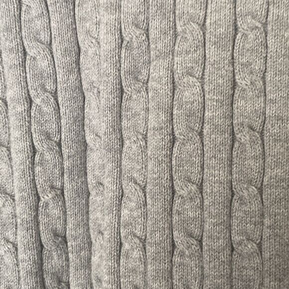 Karen Scott Gray Cable Knit Vneck Sweater Size Medium - Picture 3 of 4